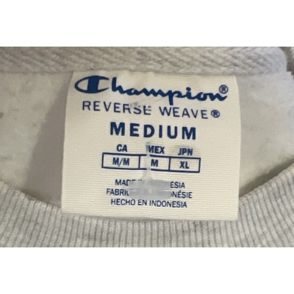 Champion Women's HeavyWeight Reverse Weave Sweatshirt Pullover Knit Spellout M - Picture 7 of 9